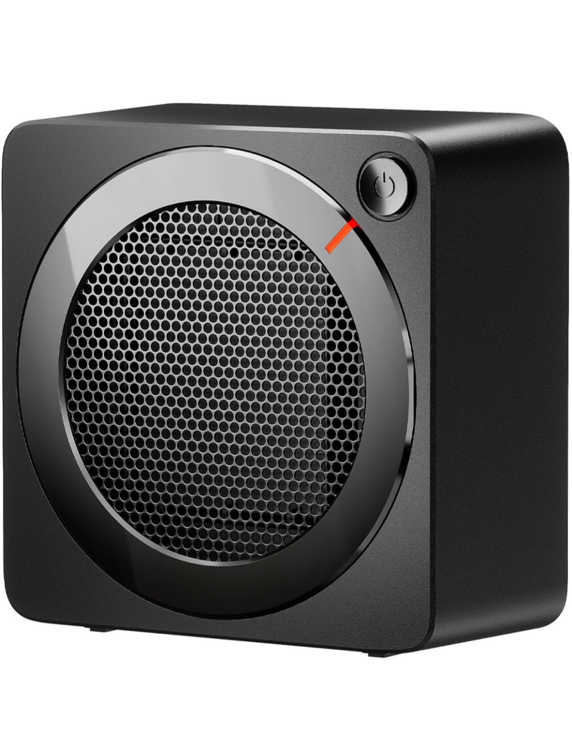 Gaiatop Mini Space Heater, Lightweight PTC Ceramic Fast Heating 500W Energy Efficient for Indoor Use, Overheating & 45° Tip-Over Protection, Portable Desk Electric Heaters for Office Home Black