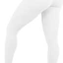 High Waisted Leggings for Women - No Front Seam Tummy Control Yoga Pants for Workout Running No See Through (White, M)