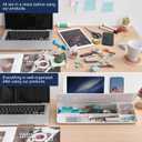 TSJ OFFICE Small Desktop Whiteboard -Glass Dry Erase Board Computer Keyboard Stand White Board Surface Pad with Drawer, Desk Organizers with Accessories for Office, Home, School Supplies - White
