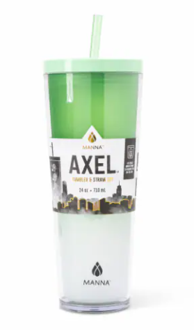 Manna™ Axel™ Plastic Tumbler & Straw Set - Green