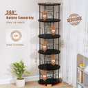 ALLSTAND 5 Tier Rotating Bookshelf, 360 Display Stackable Spinning Bookshelf Tower, Corner Bookshelf Tall Floor Standing Swivel Bookcase Narrow Storage Organizer for Bedroom, Living Room, Black