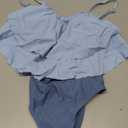 Tomolant Girls Swimsuit Color Block One Piece Swimsuit 2-Tiered Ruffle Bathing Suit Adjustable Strap Girls' Swimwear 11-12Y