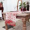 Valentine's Day Pink Table Runner Red Love Heart Table Runners 72 Inches Long Love Trees Rose Valentines Day Dresser Runners for Dinner Kitchen Tables Home Decor