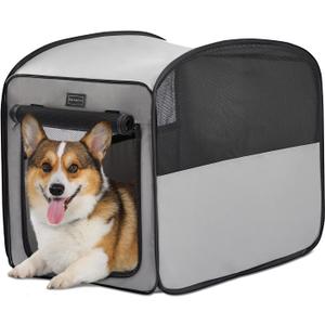 Petsfit Portable Dog CratePop Up Dog Crate for Medium DogsWaterproof Pet Cage Dog Kennel for Indoor/OutdoorLightweight Dog Carrier for TravellingGrey, 