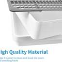 PODOO Rabbit Litter Box Training Potty Tray for Guinea Pig & Small Pets Spacious Grid Pan with Low Entrance, Easy-Clean & Odor-ResistantHelps Keep a Clean Cage and Reduce Mess