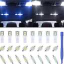 24 Pieces Dome Light LED Car Interior Bulb Kit Set 194 T10 DE3175 578 31mm 42mm Bulbs Interior Replacement Lights for Car Map License Plate Door Side Marker Cornering Trunk - White+Ice Blue