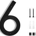 2 x 8 Inch House Numbers for Outside Modern | Large Floating Black House Numbers | Address Numbers/Door Garage Gate |911 Visibility Signage (6)