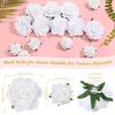 Waydress 30 Packs 2.8 Inch 4 Inch Flower Hair Clip Rose Hair Accessories Floral Hairpin Brooch Flowers Pin Brooch for Bridal Headpiece Accessories Wedding (White)