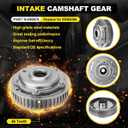 Engine Timing Intake & Exhaust Camshaft Sprocket Cam Phaser VVT Gear with Bolts Compatible with Chevy Cruze Sonic Aveo Trax 1.6L 1.8L Replace# 55567048, 55568386