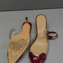 Women's Kitten Heels Clear Slingback Closed Pointed Toe Pumps Low Heel Dress Shoes Sling Back Comfortable Transparent PVC (9, Burgundy)