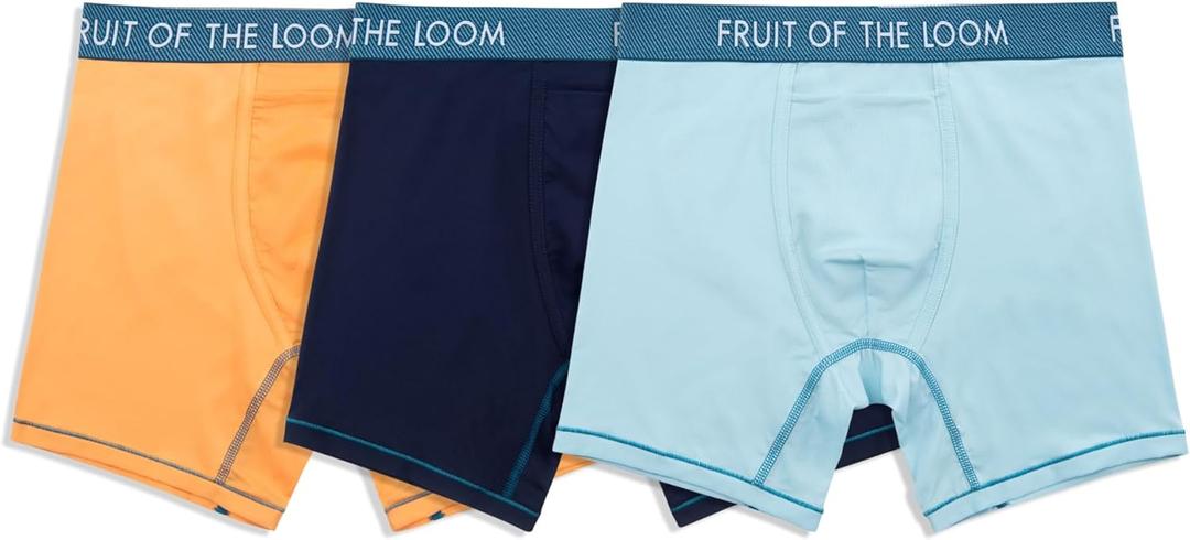 Fruit of the Loom Men's Getaway Boxer Briefs, Lightweight Breathable Fabric, Quick Dry & Odor Control XL