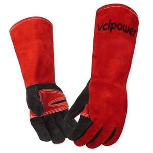 vclpower Welding Gloves 16 Inches 932°F Extreme Heat Fire Resistant Leather Forge Gloves for Mig, Tig, Stick, BBQ, Fireplace, Wood Stove, Furnace, Handling Dry Ice - Safety Work XL