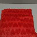 Artoid Mode Red Soft Plush Faux Fur Jacquard Heart Valentine's Day Table Runner, Seasonal Kitchen Dining Table Decoration for Home Party Decor 13x90 Inch