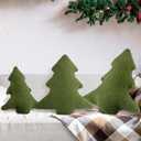 Soaoo 3 Pcs Christmas Tree Throw Pillow Decorative Cute Christmas Tree Pillow Soft 3D Plant Shaped Cushion for Home Decor Bedroom Living Room, 15'' 12'' 10''