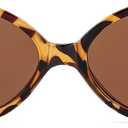JOVAKIT Retro Oval Sunglasses for Women Vintage Fashion 90s Small Oval Frame Sun Glasses Oval Eyeglasses (Tortoise/Brown) (Brown)