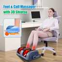 Shiatsu Foot & Calf Massager with Compression & Heating, Deep Tissue Kneading Improves Circulation, Helps Plantar Fasciitis, Massage Foot, Calf, Arms, Gift for Woman and Man, Fit Up to Feet Size 14