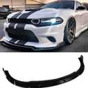 4Pcs Front Bumper Lip Compatible with 2015-2024 Dodge Charger, Air Dam Lower Chin Spoiler Splitter Fit for SRT Hellcat 392 Scat Pack GT R/T Daytona, Protection Body Kit (Glossy Black)
