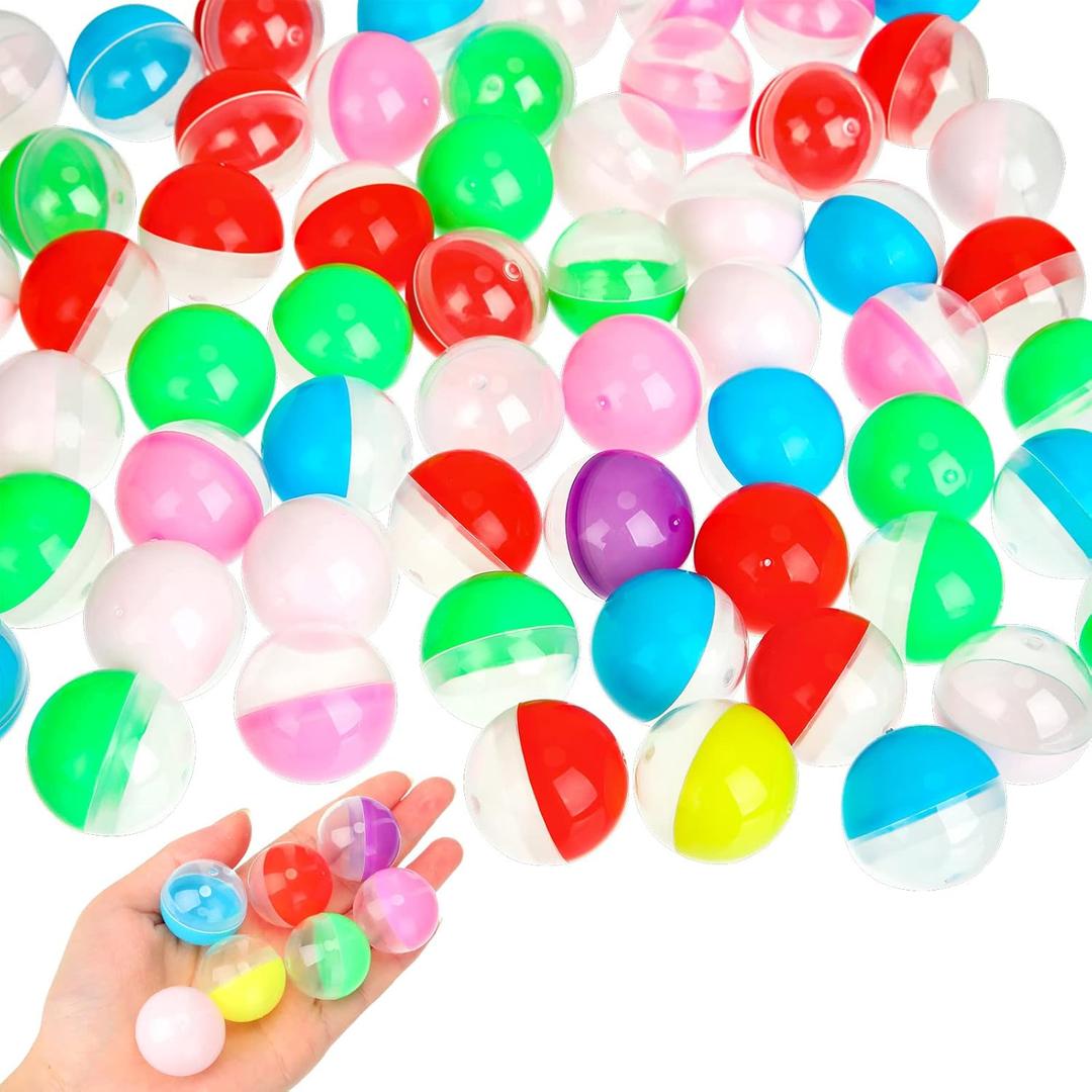 Honoson 500 Pcs Vending Machine Capsules 1.1" Gumball Machine Capsule Small Empty Toy Capsules Clear Colored Plastic Gumball Machine Containers for Toy Candy Party Favors (Translucent Colors, Round)