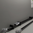 EXCLUSIVE HOME Torch 1" Curtain Rod and Coordinating Finial Set, Matte Bronze, Adjustable 66"-120"