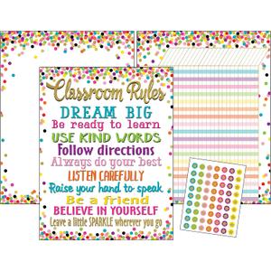 Classroom Rules & Motivational Classroom Expectations Poster Set (Includes Sticker Sheet)

 (6881)