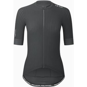 LE COL Women's Pro Aero Jersey | Aerodynamic Cycling Shirt | Wind Tunnel Tested, Lightweight (US, Regular, S-XL) (Gray, L)