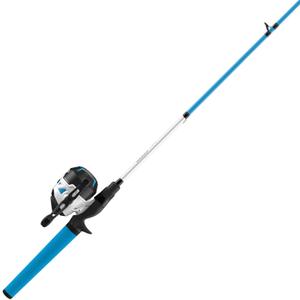 Zebco Roam Spincast Reel and Fishing Rod Combo, 6-Foot 2-Piece Fiberglass Fishing Pole with Comfort Grip Handle, Quickset Anti-Reverse Fishing Reel, Pre-Spooled with 10-Pound Zebco Line (Blue)