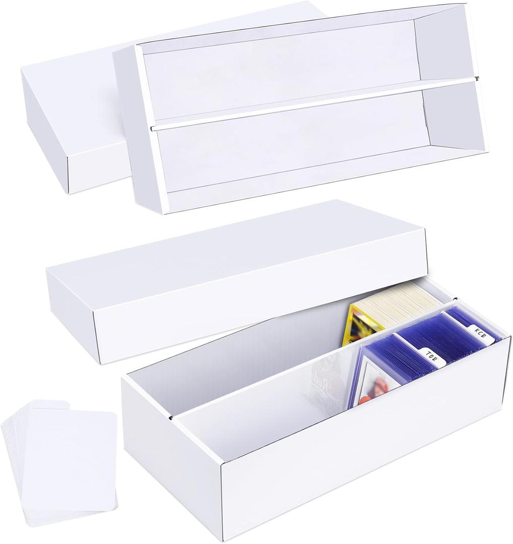 Trading Card Storage Box 2 Pack1600 Count Cardboard Organizer with Dividers for MTG, TCG, Sports, Toploader