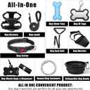 No Pull Dog Harness Adjustable Collar & Leash Set - Dog Halter Harnesses Collapsible Bowls & Poop Bag Dispenser Muzzle ID Tags Toys Fits Small Medium Large Dogs (Black-M)