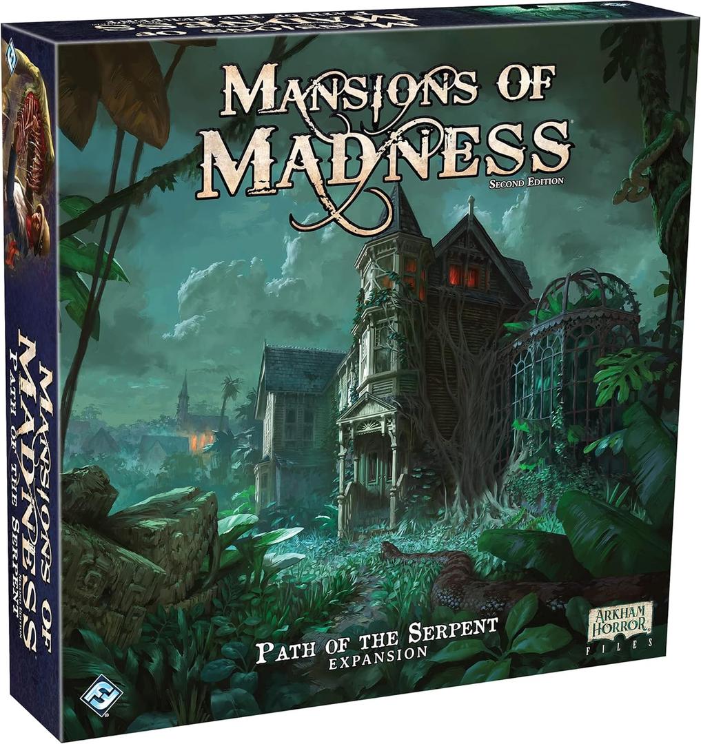 Mansions of Madness Path of The Serpent Expansion - Conquer The Perils of The Jungle and Unearth New Horrors! Ages 14+, 1-5 Players, 2-3 Hour Playtime, Made by Fantasy Flight Games, 0.97 ft x 0.97 ft x 0.24 ft