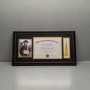 upsimples 11x22 Diploma Frame with Tassel Holder for 8.5x11 Certificate and 5x7 Photo with Black over Gold Mat, High Definition Glass, Mahogany with Gold Beads, 1 Pack