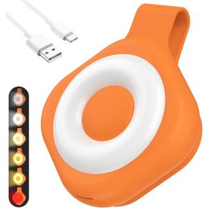 Nurse Night Light Clip for Badge - Rechargeable Magnetic Badge Light with 6 Brightness & 3 Color Modes, Hands-Free Nurse Essentials for Night Shift, Purse Light for Walking, Camping Orange 1 Pack