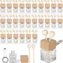 30 Pcs Car Air Freshener Diffuser Bottles, Square Vent Clip Car Diffuser Bottle, 8 ml (0.27 oz) Essential Oil Perfume Glass Bottle, Refillable and DIY Air Freshener Containers