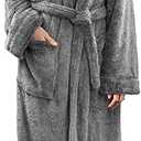 PAVILIA Premium Womens Plush Soft Robe Fluffy, Warm, Fleece Sherpa Shaggy Bathrobe S/M