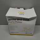 AIRE 175PCS Gold Plastic Plates for Party Supplies Dinnerware Sets for 25 Guests, Vintage Disposable Plastic Party Plates Cups Spoons Forks Knives Napkins for Wedding Birthday Christmas BBQ Parties