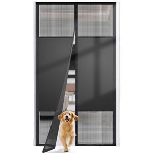 Magnetic Screen Door with Privacy Protection, PET Mesh Screen Fit for Door Size 32x80 Inch (Curtain Size 34x81 Inch), Pet Friendly Screen Curatin for Doorway to Keeps Bugs Out