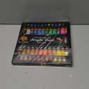 Acrylic Paint Set Canvas Art Paints 24 Colors Perfect Paint Finish (0.41oz,12 ml) With 3 Brushes - Painting Canvas, Paper, Wood, Rock, MDF, Ceramic & Fabric