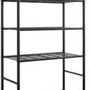 Storage Shelves Organizer - 5 Tier Metal Shelf Organizer with Metal Wheels and Adjustable Leveling Feet, Heavy Duty Garage Shelving for Kitchen, Pantry and Closet, 33.1"x12.6"x73.5", Black
