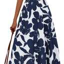 ZABERRY Women's 2024 Short Sleeve Round Neck Casual Summer Flowy Maxi Spring Dresses with Pockets (Blue, M)