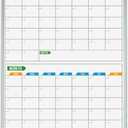 Lockways 2 Monthly Dry-Erase Calendar Whiteboard, 24" x 18", Wall-Mounted Aluminum-Framed Calendar Board