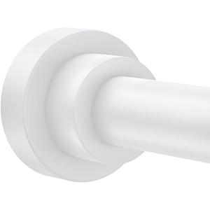 Shower Curtain Rod 31-68 in Adjustable Curtain Rod No Drilling Tension Shower Rod Stainless Steel for Door Curtain, Closet, RV, White