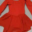 Zaclotre Ballet Leotards for Girls Toddler Classic Long Sleeve Criss-Cross Back Dance Dress Ballerina Outfits Red No Size