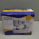 Sewing Machine for Beginners with 20Pcs Fabric & 32Pcs Sewing Threads Kit,Portable Sewing Machine with 12 Built-in Stitches & 2 Speed(High-Low Speeds) - White&Blue