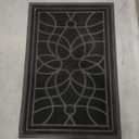 DEXI Front Door Mat Outside Entrance, Heavy Duty Non Slip Low Profile Doormat for Entryway, Trap Dirt and Moisture Welcome Mats, Easy Clean, Patio, Garage, 3x2, Black