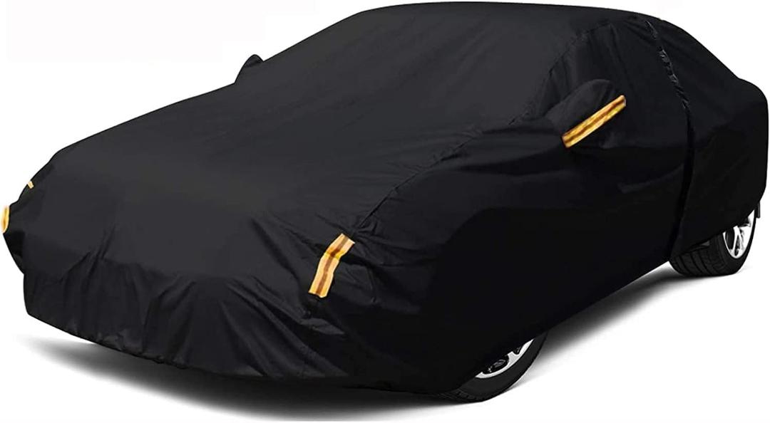 NEVERLAND Sedan Car Cover Waterproof Heavy Duty All Weather Protection Snow Anti-UV Windproof Outdoor Full Car Cover Fit for Automobiles BMW/Mercedes-Benz/Hondafor Car Size:183''L x 70''W x 59''H
