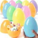 JOYIN 12 Pcs Large Pastel Easter Eggs, 6 Inches Jumbo Plastic Eggs Fillable for Easter Themed Hunt Colorful Basket Stuffers Fillers Filling Treats Party Favor Classroom Prize Supplies