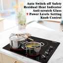 Karinear 4 Burner Electric Cooktop 24 Inch, Built-in Stove Top, 220-240v Radiant Cooktop with Knob Control, Residual Heat Indicator, Over-Temperature Protection, Hard Wire(No Plug)