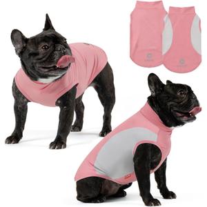 KYEESE 2Pack Dog Cooling Shirt, Breathable Dog Shirt for Dogs Girl, Sun Protection Reflective Pet Vest, Lightweight Soft Tank Top Sleeveless Summer Dogs Clothes, Pink, L
