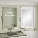 Buruis 16 x 24 Inch Bathroom Wood Medicine Cabinet Mirror, White