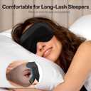LitBear Long Lash Sleep Mask for Women Men Side Sleeper, 3D Contoured Light Blocking Sleeping Mask, Soft Comfortable Eye Mask Sleep with Adjustable Strap, Pouch for Travel, Black