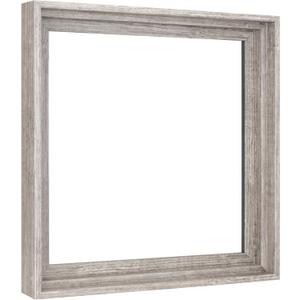 MCS Canvas Float Frames 12x12 Frame, Gray Woodgrain Finish Square Frame for Finished Canvases, Vertical & Horizontal Wall Hanging for Canvas Paintings (1-Pack)